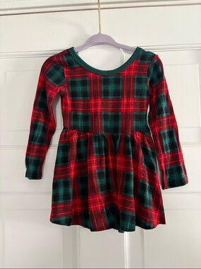 Little Sleepies green and Red Plaid Long-Sleeve Dress